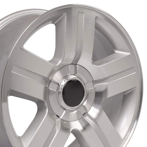 OE Wheels CV84 20 Inch Rim Fits Tahoe Style 6x139.7 20x8.5 Gloss Silver Machined - Hollander 5291 (1)