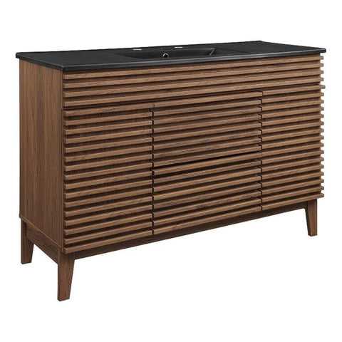 Modway Render 48" Single Bathroom Vanity in Walnut Black