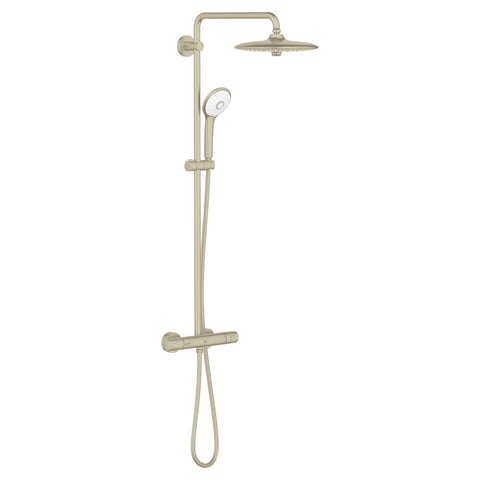 GROHE 26128EN2 Euphoria 260 CoolTouch Thermostatic Shower System, 1.75 gpm, Brushed Nickel Infinity