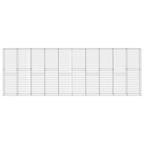 vidaXL Gabion Wall with Covers - Proof Galvanized Steel Retaining Wall for Residential and Commercial Use, Easy Assembly, Loading Capacity: 87.4 lb/ft³, 236.2"x11.8"x78.7"