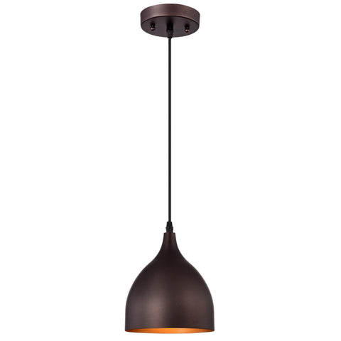 Benjara CH58070RB07-DP1 Walter Industrial 1 Light Mini Pendant Ceiling Fixture 7" Wide, Oil Rubbed Bronze