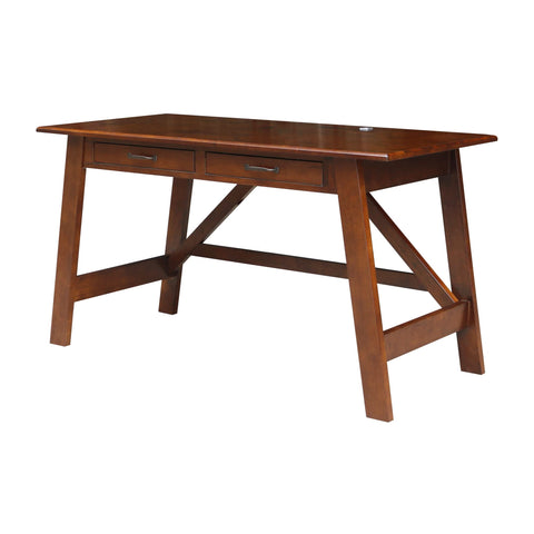 International Concepts Serendipity Espresso Wood Desk with 2 Drawers