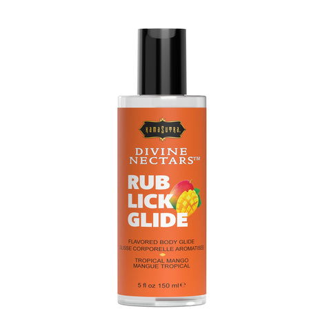 KAMA SUTRA Divine Nectars Tropical Mango 5 fl oz/150 ml - Slippery and Sweet Kissable Body Glide for All Over Sensual Massage