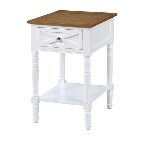 Convenience Concepts Country Oxford End Table with Charging Station
