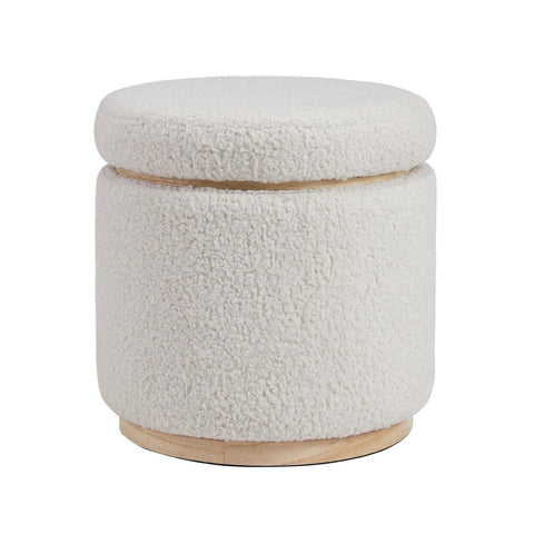 Linon Blanche Storage Ottoman Natural