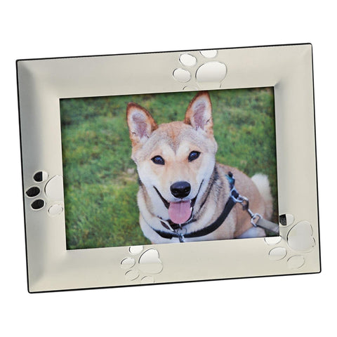 Creative Gifts International 024159 Puppy Paw Print Picture Frame, 5" x 7", Silver