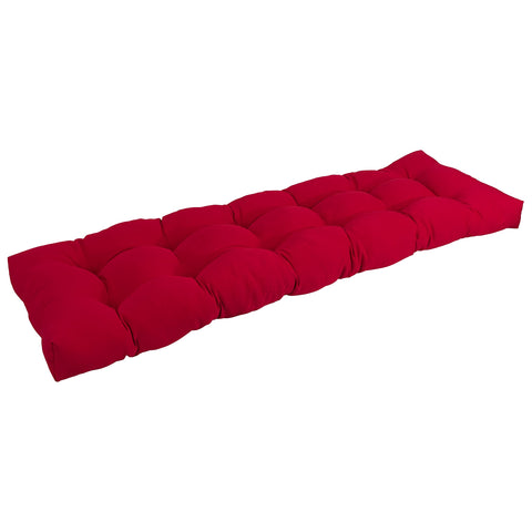 Blazing Needles Twill Tufted Bench Cushion, 60" x 19", Ruby Red 1 Count
