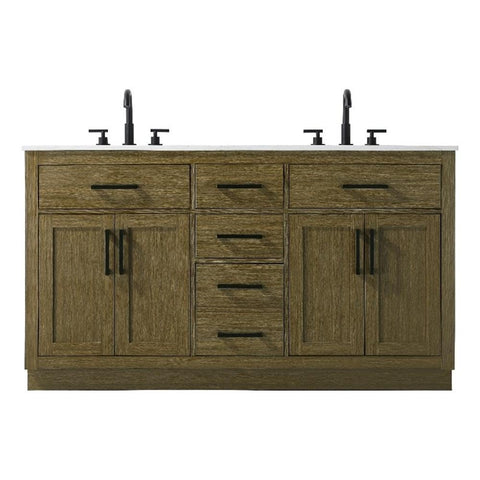 Elegant Kitchen and Bath Alden 60" Double Bathroom Vanity in Chestnut Brown