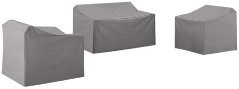 3Pc Outdoor Furniture Cover Set Gray - Loveseat & 2 Chairs