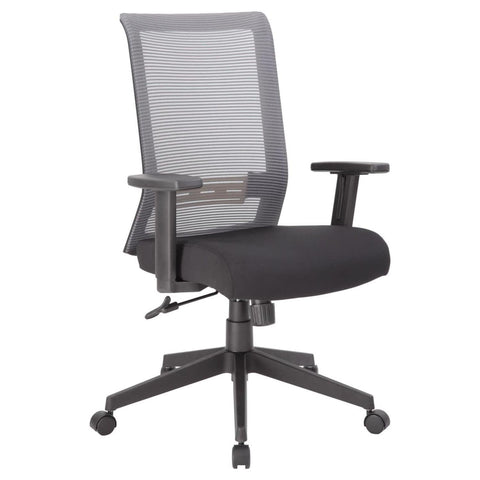 Oakestry Black Mesh Task Chair Adjustable Swivel Office Seat with Pneumatic Lift Breathable Backrest High Density Foam Cushion Arm Support Tilt Lock Mechanism Dual Wheel Casters Modern Workstation