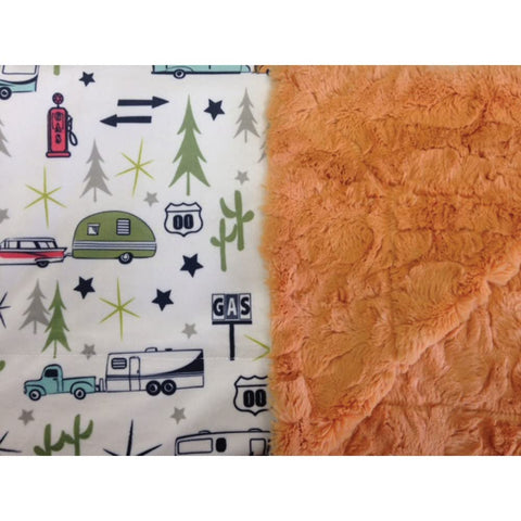 Throw Blanket for Camping - Plush Reversible Camping Blanket for Indoor & Outdoor Settings - Machine Washable Soft Blanket - 100% Polyester Cozy Blanket with Retro-Inspired Patterns, Camp Casual