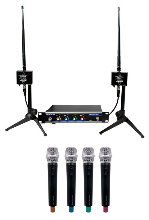 VocoPro Wireless Microphone System, coaxial, BOOST-ACAPELLA-4-600ft. Long-Range Digital, Package (Boost-Acapella-4)