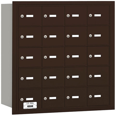 Salsbury Industries 3620ZRP 4B Plus Horizontal Mailbox, 20 A Doors, Rear Loading, Private Access, Bronze