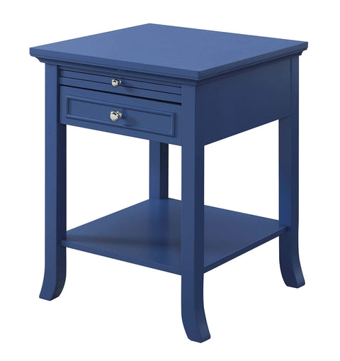 Convenience Concepts 7102045CBE American Heritage Logan Drawer and Slide End Table, Cobalt Blue