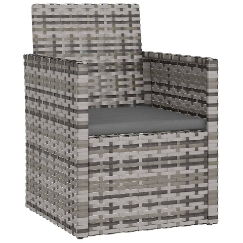 vidaXL Modern Poly Rattan Patio Armchair with Cushions - Comfortable Seating, Weather- Material, Stylish Gray Armchair for Terrace or Garden, Maximum Load 242.5 lb