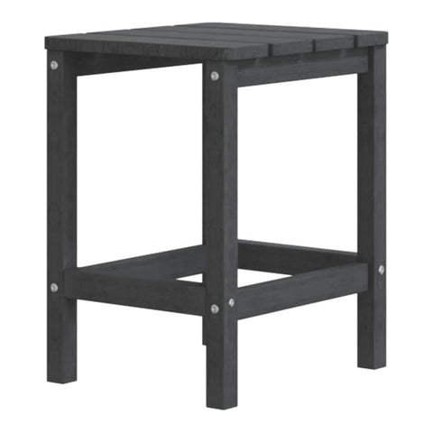 Oakestry Compact Outdoor Garden Table Small Size Modern Design HDPE Material Anthracite Color UV Resistant Finish Lightweight Construction Weatherproof Structure Minimalist Style Versatile Patio Table