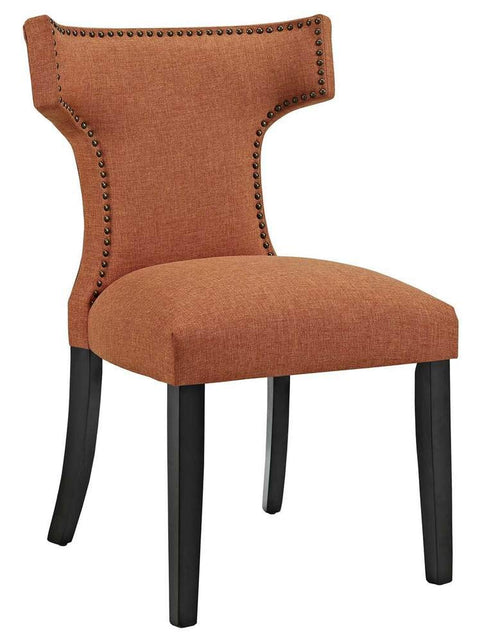 Modway EEI-2741-ORA-SET Curve Fabric (Set of 2), Dining Side Chair, Orange