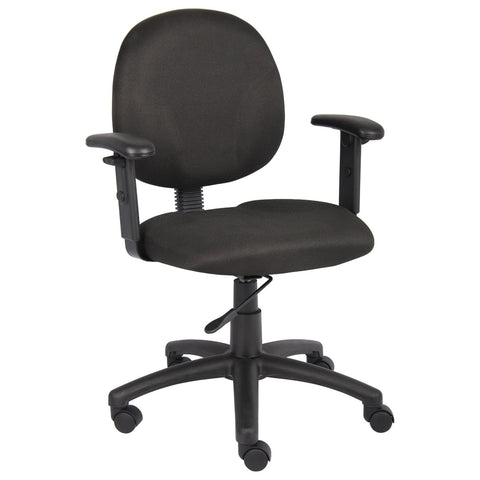 Oakestry Dimond Task Chair Adjustable Arms Black Ergonomic Office Swivel Seat with Lumbar Support Pneumatic Height Control Tilt Tension Rolling Computer Chair for Home Office Workstation Comfort