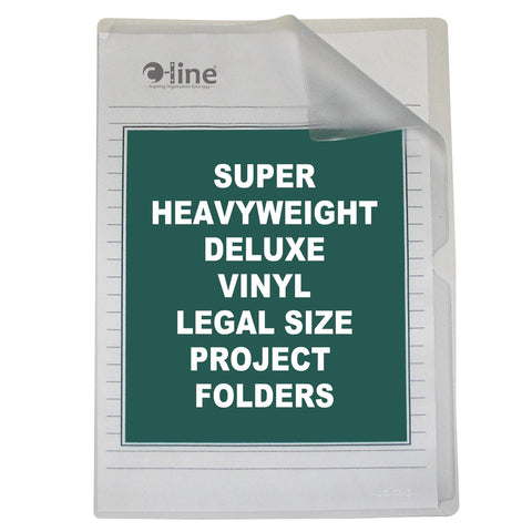 C-Line Deluxe Super Heavyweight Non-Glare Vinyl Project Folders, Legal Size, Clear, 50 per Box (62139)