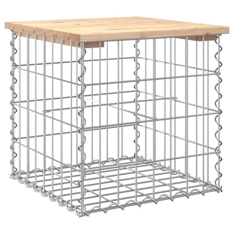 vidaXL Solid Pinewood Patio Bench with Unique Gabion Basket Base Design â€“ ic and Compact Bench for Garden, Patio & Backyard