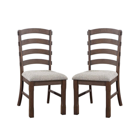 simple relax Set of 2 Side Chair in Rustic Brown and Gray Finish