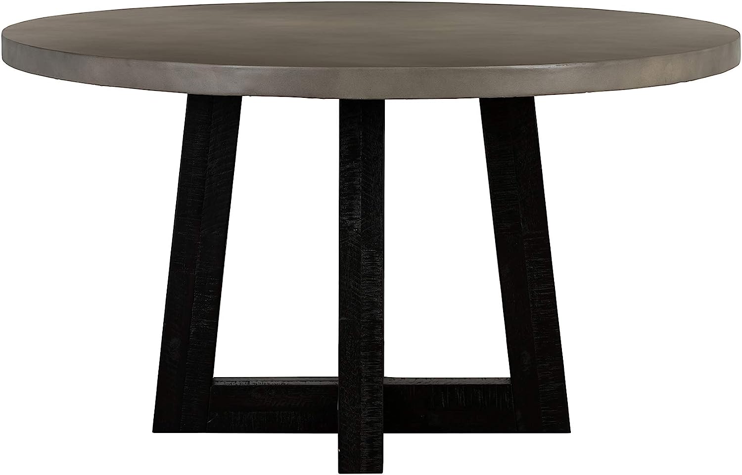 Armen Living Chester Concrete, Acacia Wood Dining Room Kitchen Table, 55&#34; Wide, Grey/Black