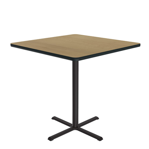 Correll 42" Square, 42" High Standing, Barstool Height Café & Break Room Bistro Table, Fusion Maple HP Laminate Top, Cast Iron Base (BXB42S-16)