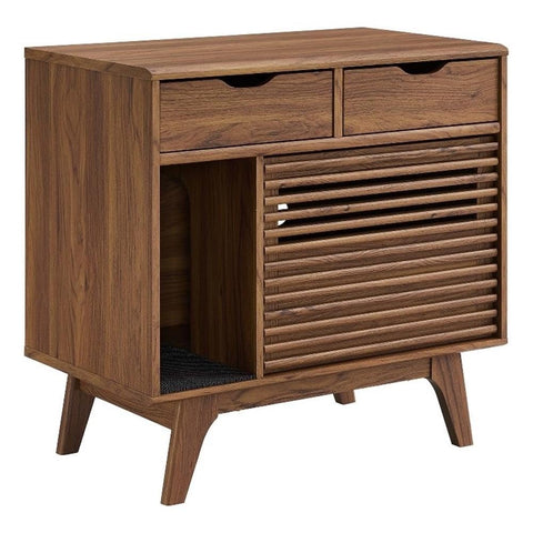 Modway EEI-6796-WAL Render Cat Cabinet, Walnut