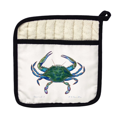 Betsy Drake PT005 Blue Crab - Male Pot Holder