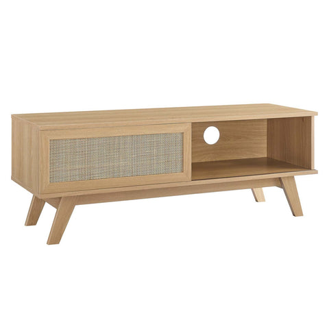 Modway Soma 47" Rattan TV Stand in Oak