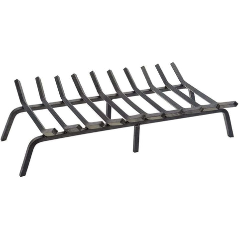 Oakestry Non-Tapered Iron Fireplace Grate Heavy-Duty Wood Rack and Firewood Holder for Indoor Hearth or Outdoor Fire Pit, Durable Black Cast Iron Support for Chimney, Airflow and Burning