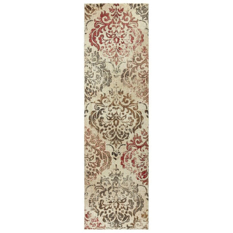 Rizzy Home Alora Decor Euphoria 2'6" x 10' Beige/Brown/Beige/Brown/Rust Hybrid Area Rug