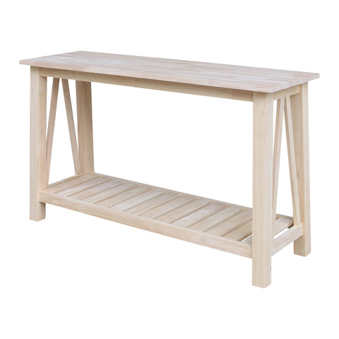 IC INTERNATIONAL CONCEPTS Surrey Solid Wood Console/Sofa Table - Unfinished