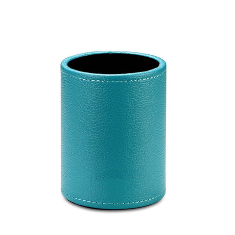 PU Fashion Style Cylinder Colorful Pencil Holder Office Supplies