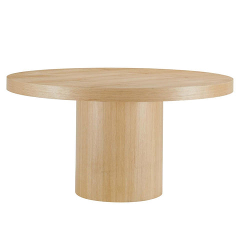 Modway Gratify 59" Round MDF Wood Dining Table in Oak Finish