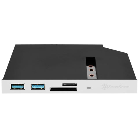 SilverStone Technology FPS01 12.7mm Slim ODD Device Bay to M.2 SATA SSD with Dual USB 3.0 Type-A and SD/Micro-SD Reader
