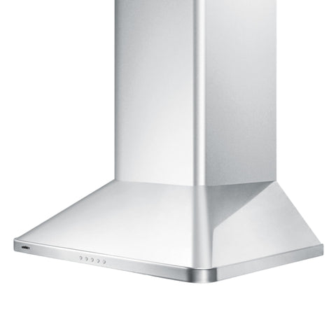 Summit Appliance SEH3624SSADA 24 Inch Wide Wall-Mounted Range Hood ADA-Compliant Charcoal Filter 400 CFM Blower LED Lighting Adjustable Height (30 Inch)
