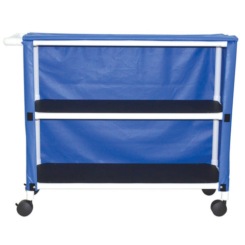 MJM International 350-2C 2 Shelf Jumbo Cart with Cover Royal Blue, Forest Green, Mauve