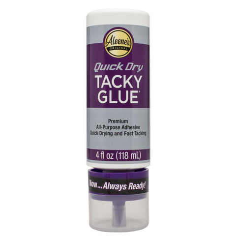 Aleene's Quick Dry Tacky Glue for Crafts in Always Ready Bottle, Nontoxic, Dries Extra Fast and Clear, 4 fl oz