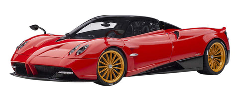 Autoart Pagani Huayra Roadster Rosso Monza Red and Carbon with Luggage Set 1/18 Model Car