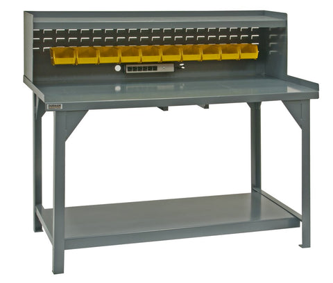 Durham Heavy Duty Steel/Iron Workbench with Back/End Stops and Riser, DWB-3060-BE-RSR-95, 4000 lbs Capacity, 30" Length x 60" Width x 34" Height
