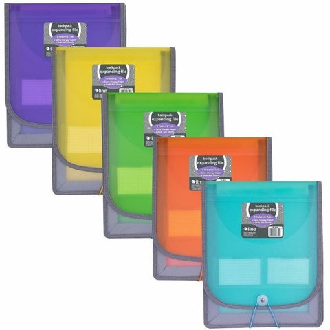 C-Line 7-Pocket Vertical Expanding Backpack Organizer File, 1 File, Color May Vary (58700), Assorted, 1" x 10 1/4" x 12 3/4"