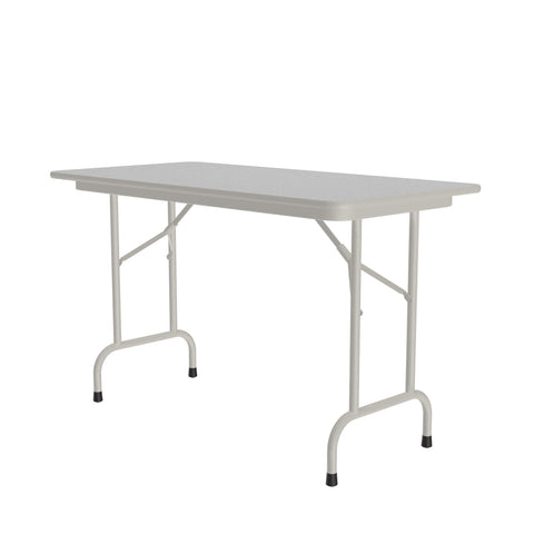 Correll 24"x48" Commercial Duty Small Folding Table, Gray Granite Melamine Top, 5/8" Thick Core, Made in USA, Portable, Strong Steel Apron(CF2448M-15)