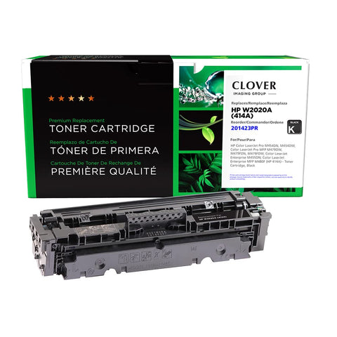 Clover Remanufactured Toner Cartridge (Reused OEM Chip) Replacement for HP 414A (W2020A) | Black