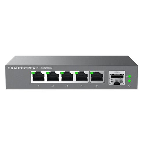 Grandstream GWN7700M | 6-Port Multi-Gigabit Ethernet Unmanaged Network Switch | 2.5G Bandwidth | Plug & Play | Desktop/Wall-Mount | Fanless Metal Design