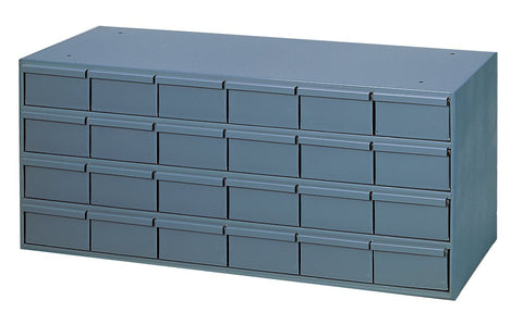 24 Drawers 17-1/4 Inch Deep Steel Construction For Small Part Storage Gray