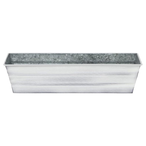 Oakestry Galvanized Steel Flower Box Planter Small Cape Cod White Weather Resistant Metal Window Box for Indoor Outdoor Garden Balcony Patio Porch Rail Deck Décor