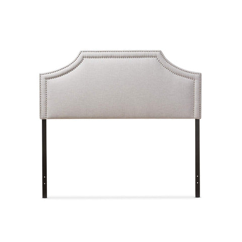 Baxton Studio Avignon Upholstered Full Headboard in Grayish Beige