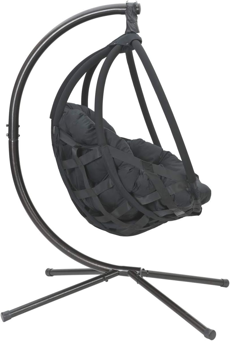 Flower House Overland Hanging Ball Chair in Black