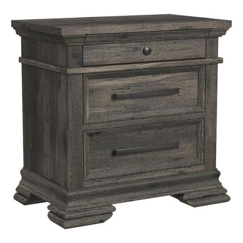 Picket House Hyde 3-Drawer Nightstand in Charcoal